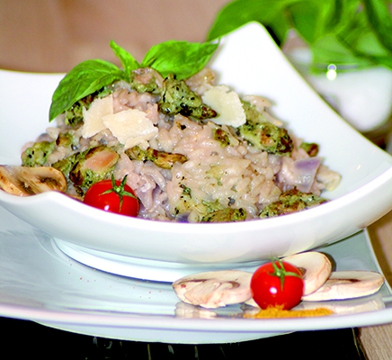 Risotto au poulet et pesto - Jean Routhiau